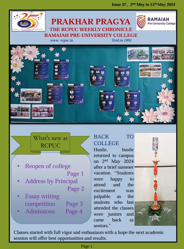 Issue 37 ,  2nd May to 15th May 2024 